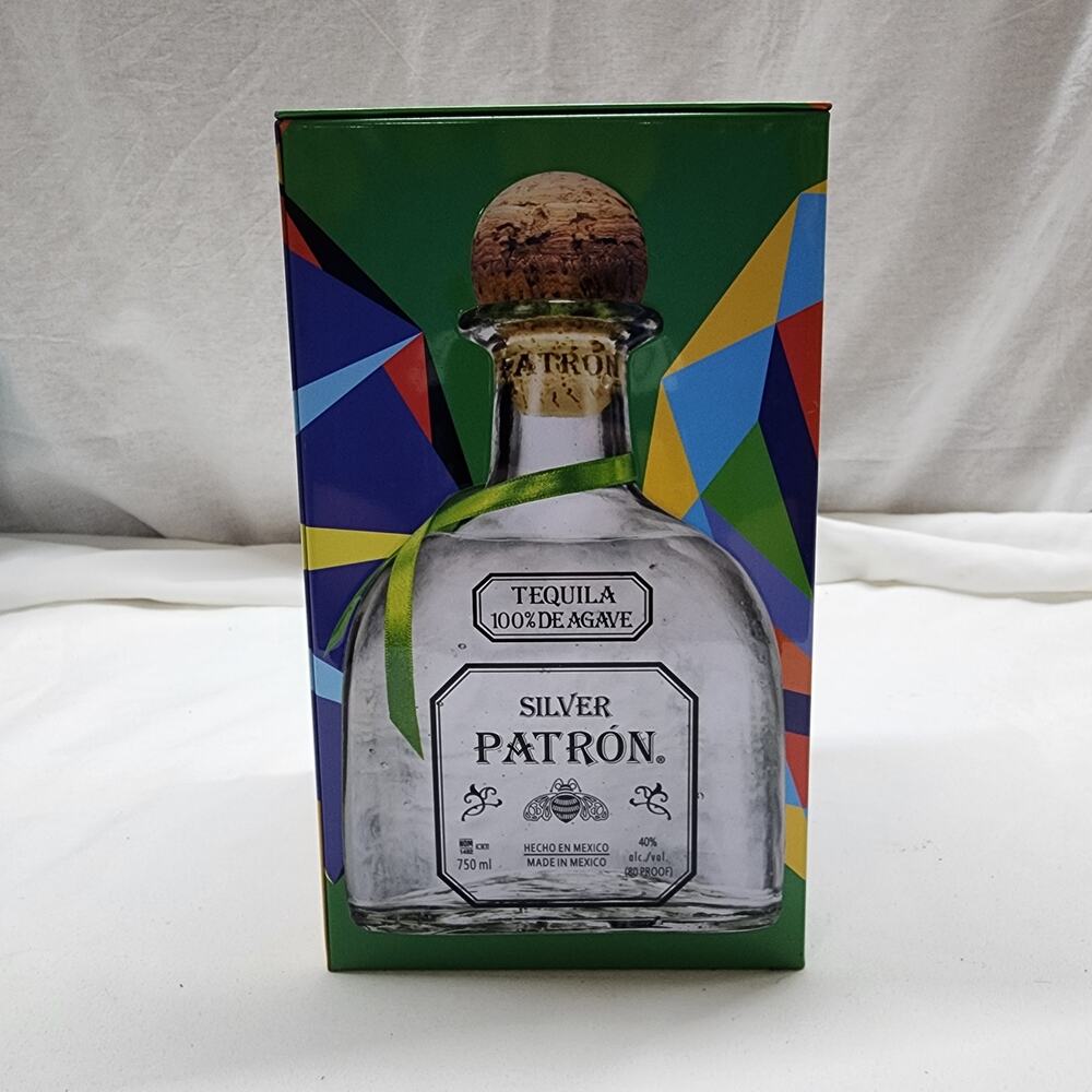 Colorful Patron Silver Collectable tin with lid V